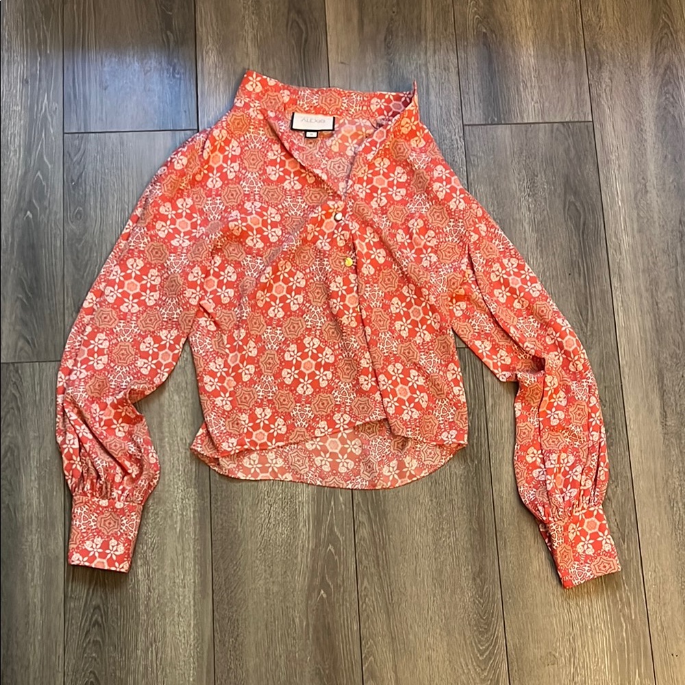 Alexis Red and White Floral Blouse